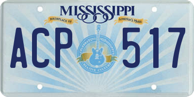 MS license plate ACP517