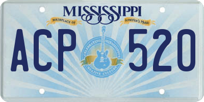 MS license plate ACP520