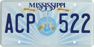 MS license plate ACP522
