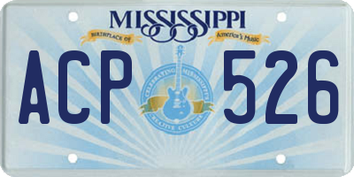 MS license plate ACP526