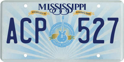 MS license plate ACP527