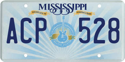 MS license plate ACP528