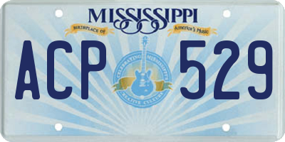 MS license plate ACP529
