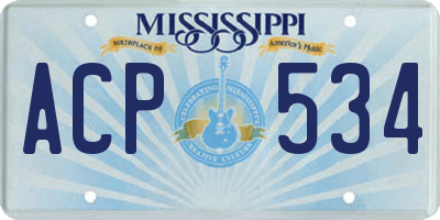 MS license plate ACP534