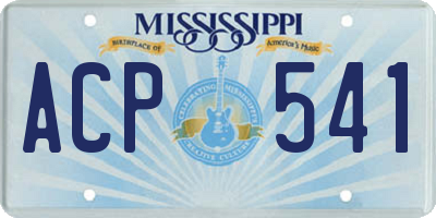 MS license plate ACP541