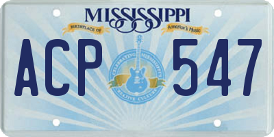 MS license plate ACP547
