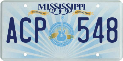 MS license plate ACP548