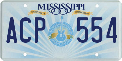 MS license plate ACP554