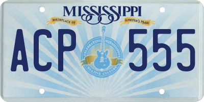 MS license plate ACP555