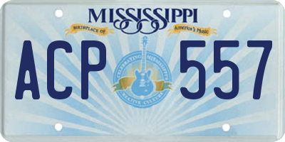 MS license plate ACP557