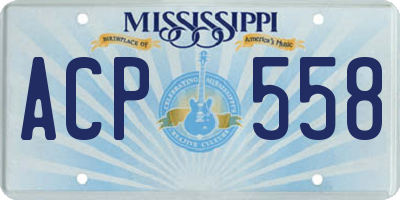 MS license plate ACP558