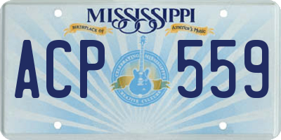 MS license plate ACP559