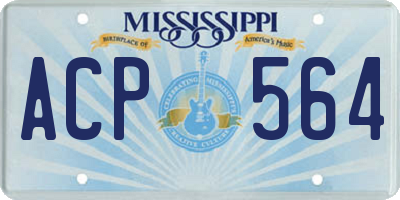 MS license plate ACP564