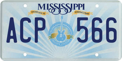 MS license plate ACP566