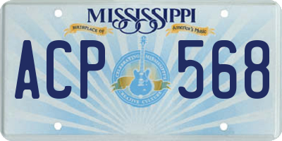 MS license plate ACP568