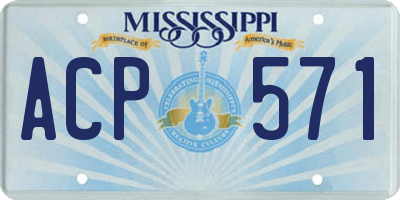MS license plate ACP571