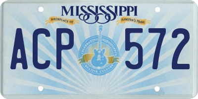 MS license plate ACP572