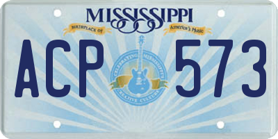 MS license plate ACP573