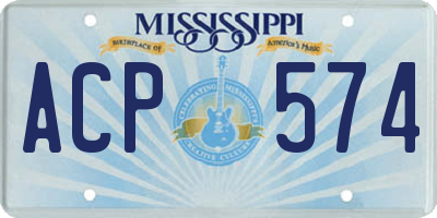 MS license plate ACP574