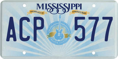 MS license plate ACP577