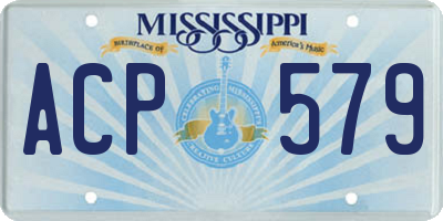 MS license plate ACP579
