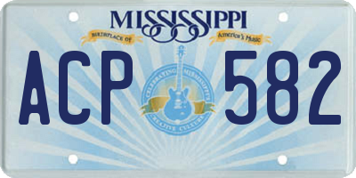 MS license plate ACP582