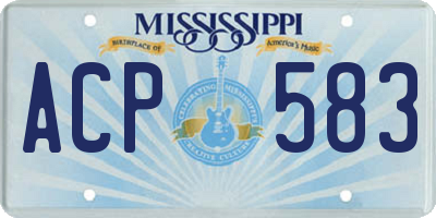 MS license plate ACP583