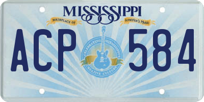 MS license plate ACP584