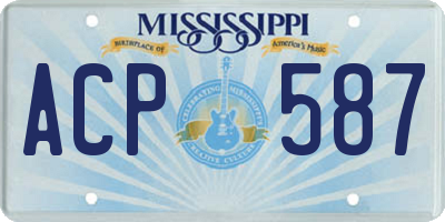 MS license plate ACP587