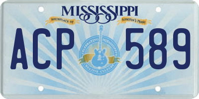 MS license plate ACP589