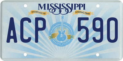 MS license plate ACP590