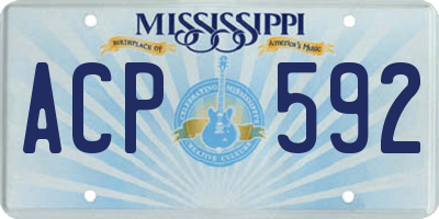 MS license plate ACP592
