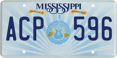 MS license plate ACP596