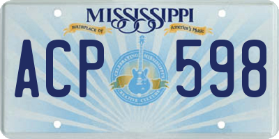 MS license plate ACP598