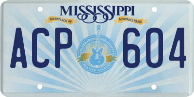MS license plate ACP604