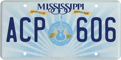 MS license plate ACP606