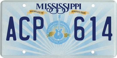 MS license plate ACP614