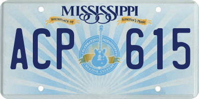 MS license plate ACP615