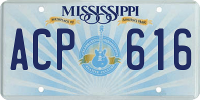 MS license plate ACP616