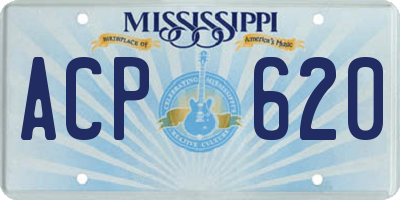 MS license plate ACP620