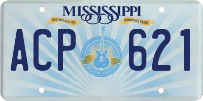 MS license plate ACP621