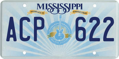 MS license plate ACP622