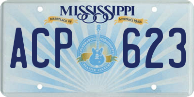 MS license plate ACP623