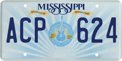 MS license plate ACP624