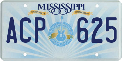 MS license plate ACP625
