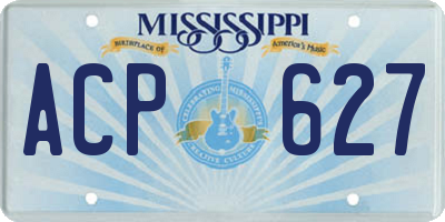 MS license plate ACP627