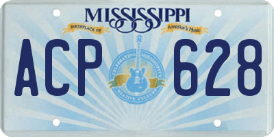 MS license plate ACP628