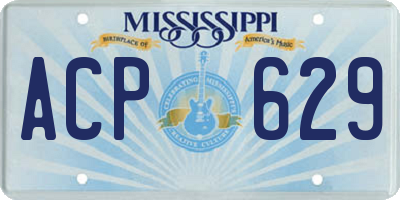 MS license plate ACP629