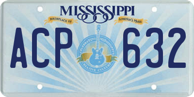 MS license plate ACP632