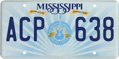 MS license plate ACP638